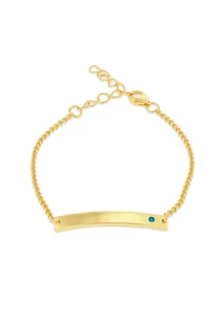 Golden Moments Gold Plated ID Bar December Birthstone CZ Bracelet