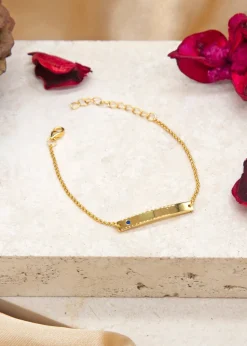Golden Moments Gold Plated ID Bar June Birthstone CZ Bracelet