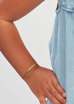 Golden Moments Gold Plated ID Bar September Birthstone CZ Bracelet