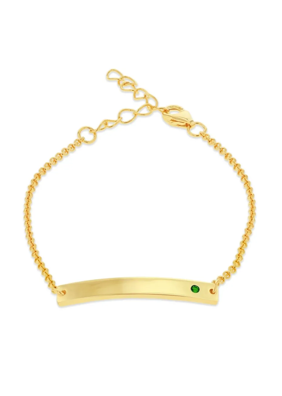 Golden Moments Gold Plated ID Bar May Birthstone CZ Bracelet