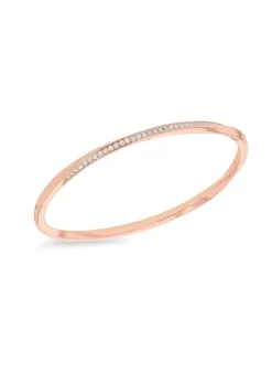 Golden Moments Rose Gold Plated CZ Twisted-Band Bangle