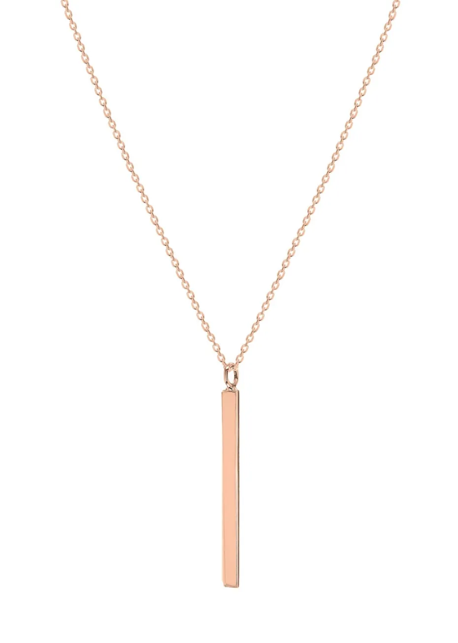 Golden Moments Rose Gold Plated Vertical Bar Necklace