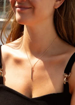 Golden Moments Rose Gold Plated Vertical Bar Necklace
