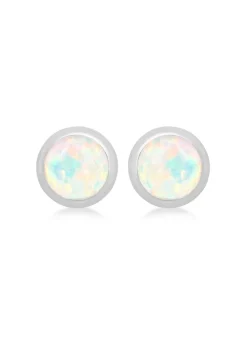 Golden Moments Sterling Silver October Birthstone Stud Earrings