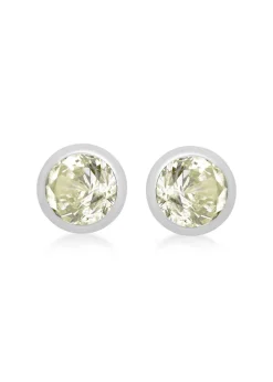 Golden Moments Sterling Silver CZ August Birthstone Stud Earrings