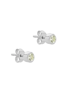 Golden Moments Sterling Silver CZ August Birthstone Stud Earrings