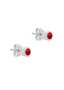 Golden Moments Sterling Silver CZ January Birthstone Stud Earrings