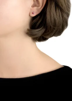 Golden Moments Sterling Silver CZ January Birthstone Stud Earrings