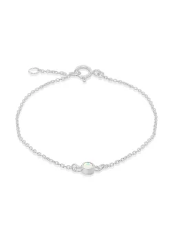 Golden Moments Sterling Silver CZ October Birthstone Bracelet