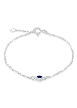 Golden Moments Sterling Silver CZ September Birthstone Bracelet