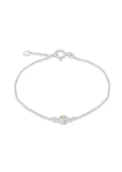 Golden Moments Sterling Silver CZ August Birthstone Bracelet