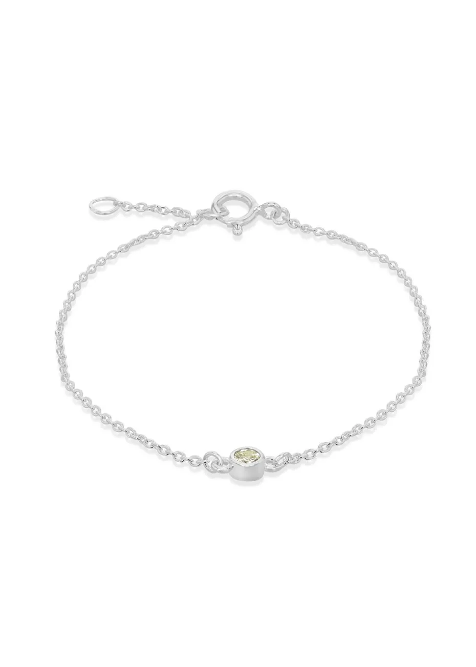 Golden Moments Sterling Silver CZ August Birthstone Bracelet