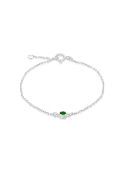 Golden Moments Sterling Silver CZ May Birthstone Bracelet