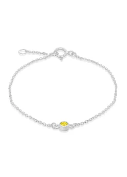 Golden Moments Sterling Silver CZ November Birthstone Bracelet