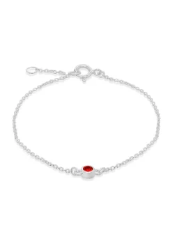 Golden Moments Sterling Silver CZ January Birthstone Bracelet