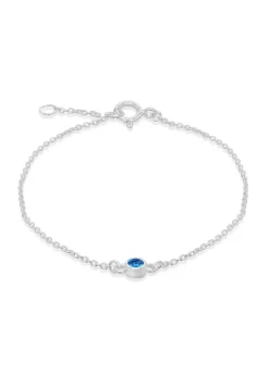 Golden Moments Sterling Silver CZ December Birthstone Bracelet