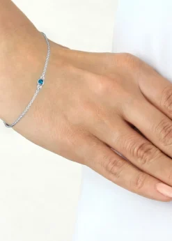 Golden Moments Sterling Silver CZ December Birthstone Bracelet