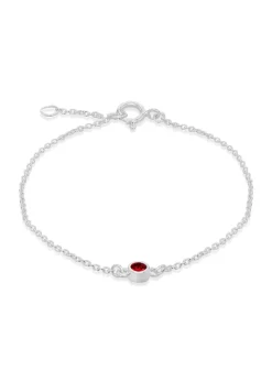 Golden Moments Sterling Silver CZ July Birthstone Bracelet