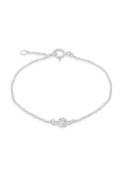 Golden Moments Sterling Silver CZ April Birthstone Bracelet