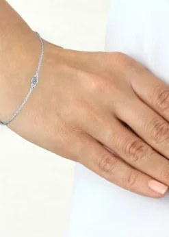 Golden Moments Sterling Silver CZ April Birthstone Bracelet