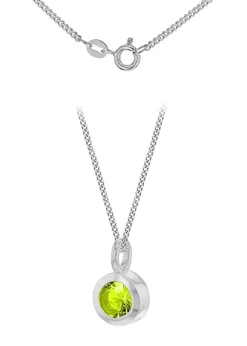 Golden Moments Sterling Silver CZ August Birthstone Necklace