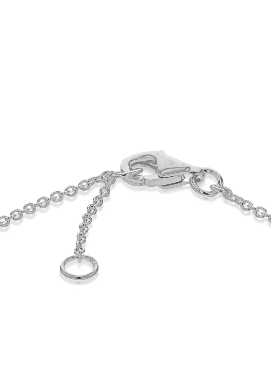 Golden Moments Sterling Silver CZ Double-Heart Adjustable Bracelet