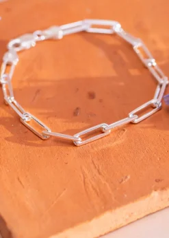 Golden Moments Sterling Silver Faceted Paper Bracelet