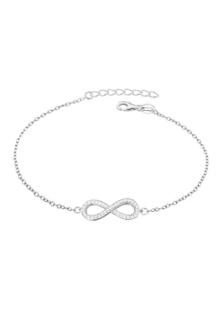 Golden Moments Sterling Silver CZ 'Infinity' Bracelet