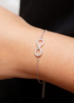 Golden Moments Sterling Silver CZ 'Infinity' Bracelet