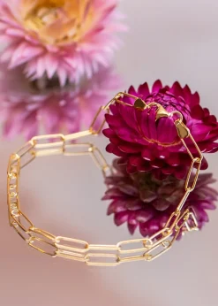 Golden Moments Sterling Silver Gold Plated Vermeil Paper Bracelet