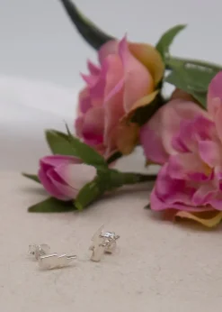 Golden Moments Sterling Silver Lightning Bolt Stud Earrings