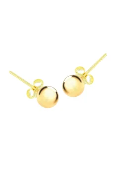 Golden Moments Sterling Silver Yellow Gold Plated Ball Studs (6mm)