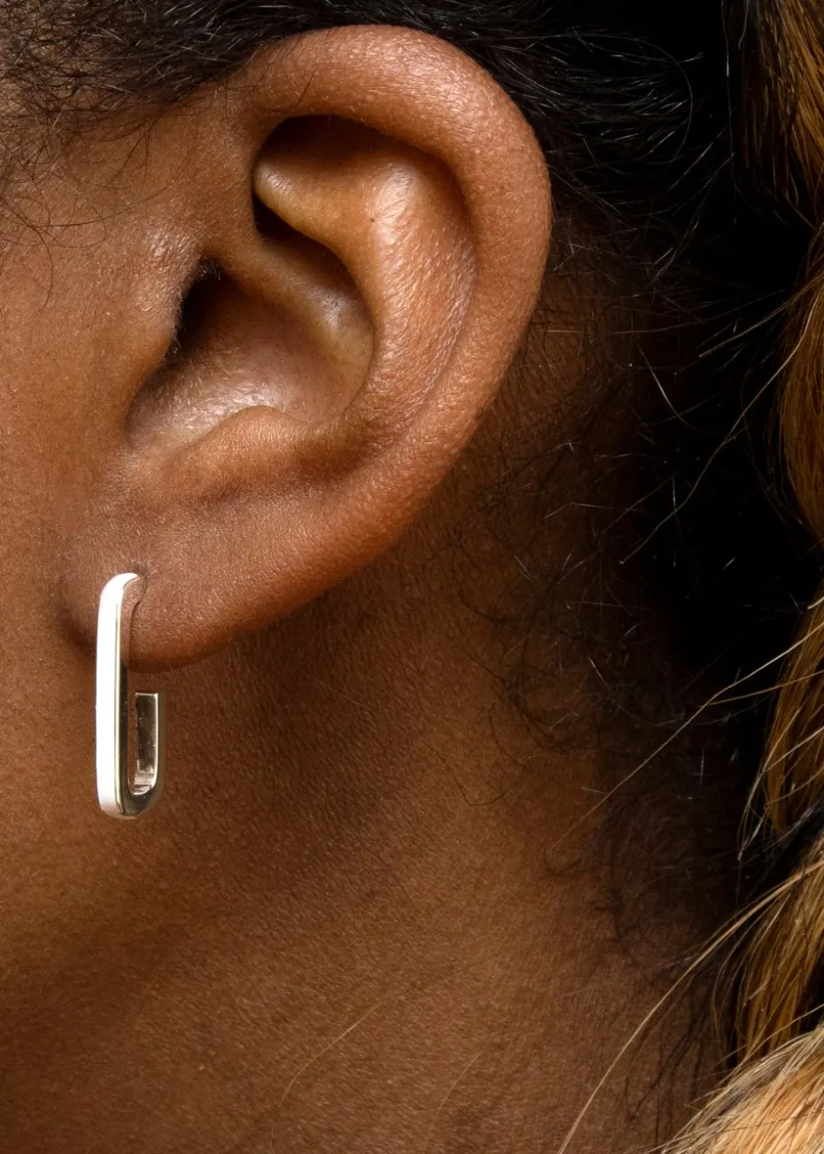 Golden Moments Sterling Silver Diamond Heart Stud Earrings