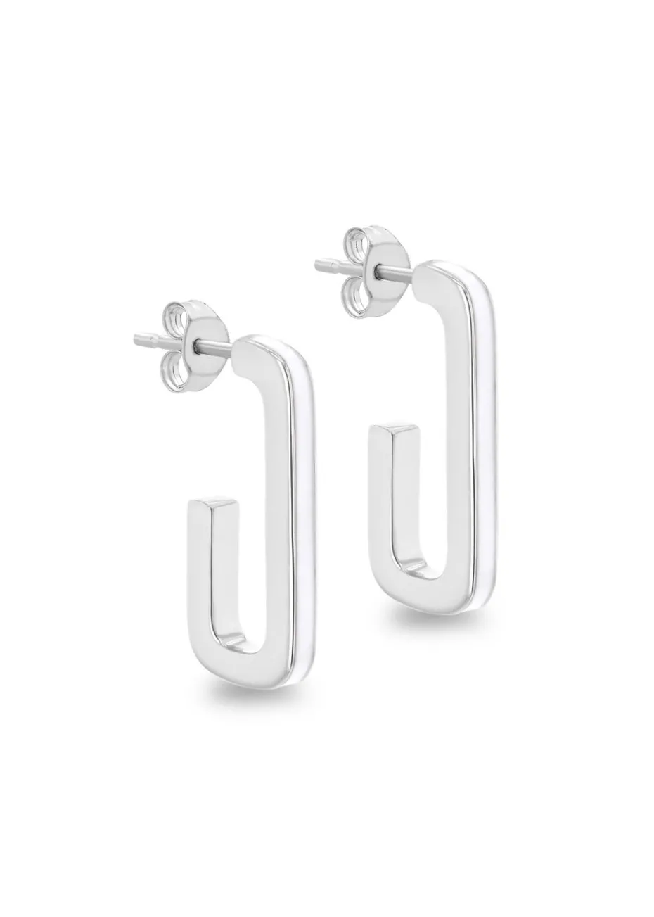 Golden Moments Sterling Silver Diamond Heart Stud Earrings