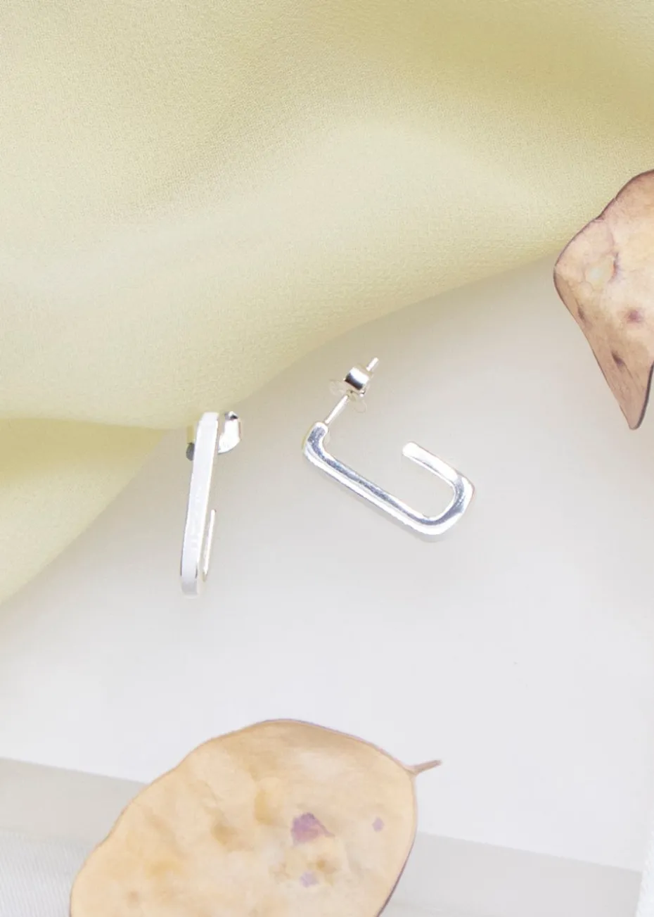 Golden Moments Sterling Silver Diamond Heart Stud Earrings