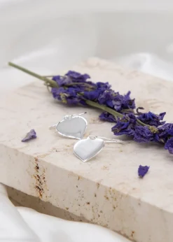 Golden Moments Sterling Silver Polished Heart Drop Earrings