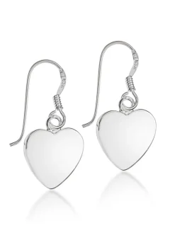 Golden Moments Sterling Silver Polished Heart Drop Earrings