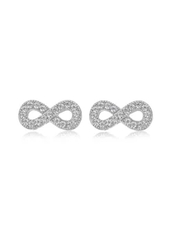 Golden Moments Sterling Silver CZ Â 'Infinity' Stud Earrings