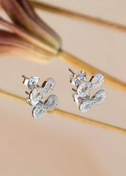 Golden Moments Sterling Silver CZ 'Infinity' Stud Earrings