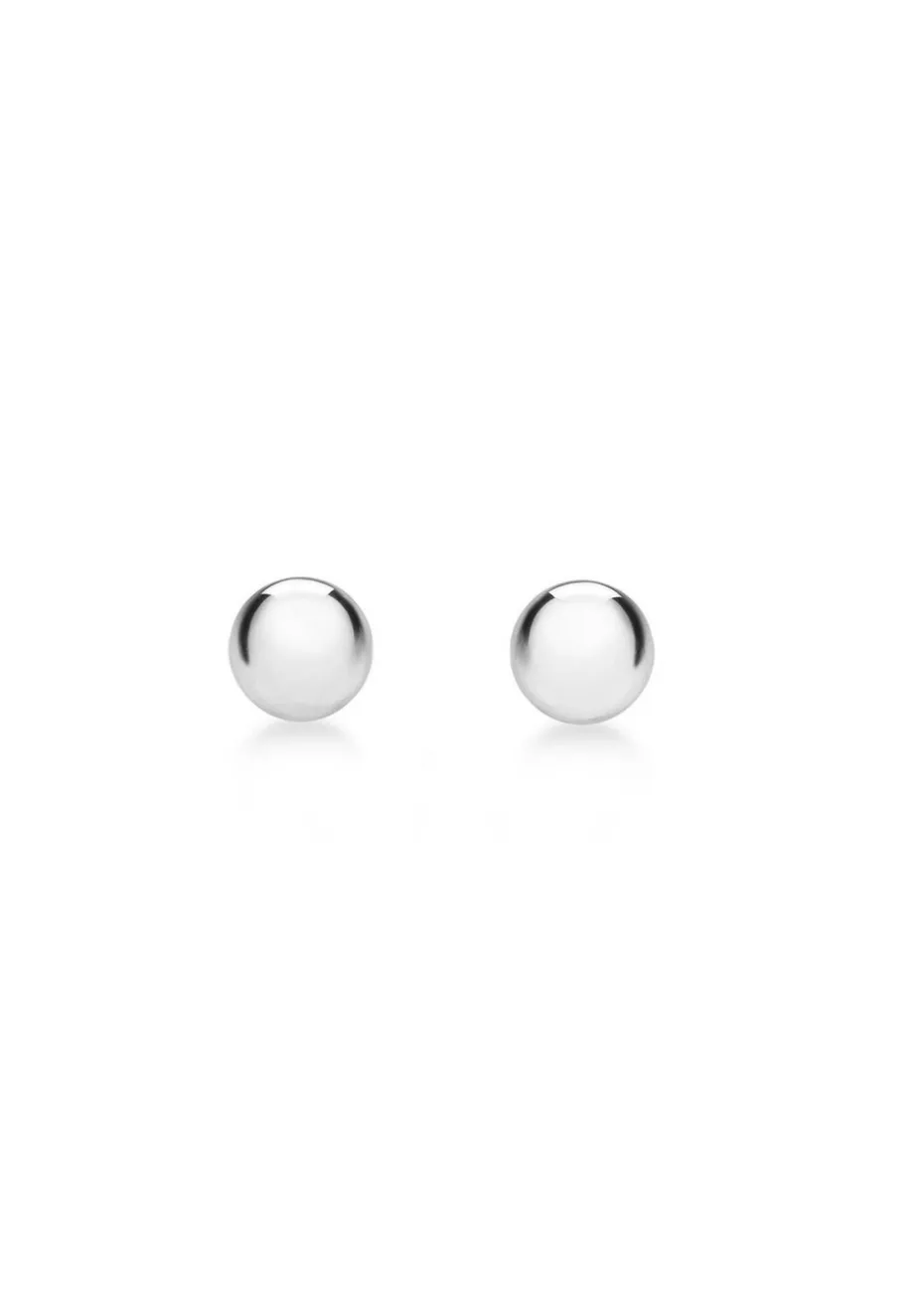 Golden Moments Sterling Silver 6mm Ball Stud Earrings