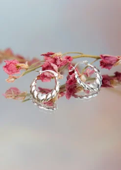 Golden Moments Sterling Silver Heart Hoop Earrings