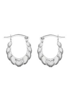 Golden Moments Sterling Silver Heart Hoop Earrings