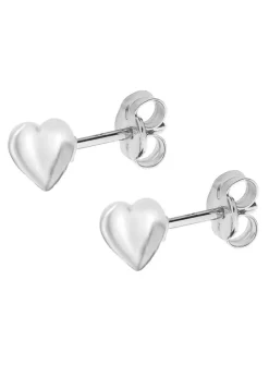 Golden Moments Sterling Silver Heart Stud Earrings