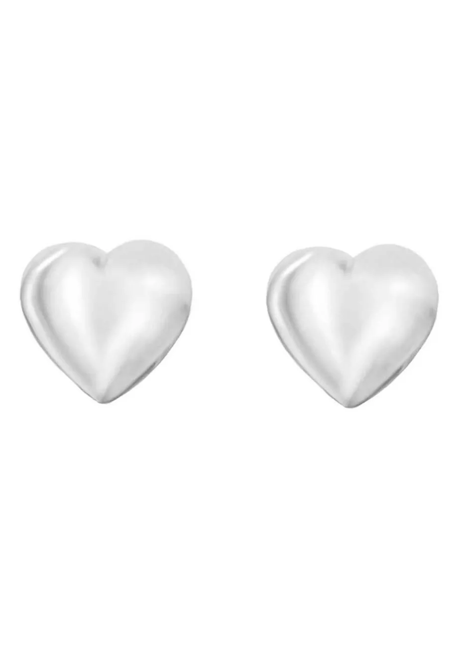 Golden Moments Sterling Silver Heart Stud Earrings