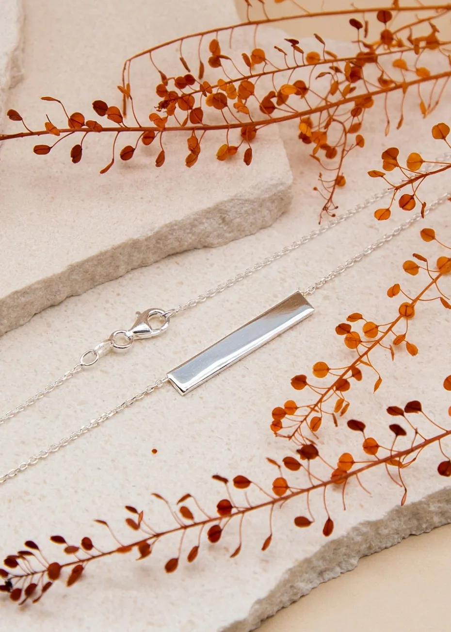 Golden Moments Sterling Silver Horizontal-Bar Necklace