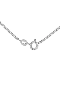 Golden Moments Sterling Silver White CZ Halo Heart Necklace