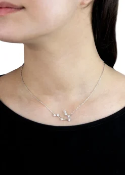 Golden Moments Sterling Silver Gemini Star Constellation Necklace