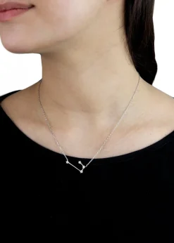 Golden Moments Sterling Silver Aries Star Constellation Necklace