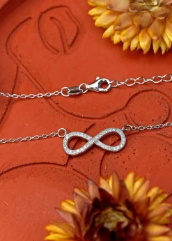 Golden Moments Sterling Silver CZ 'Infinity' Necklace