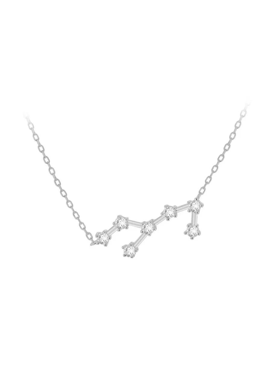Golden Moments Sterling Silver Virgo Star Constellation Necklace